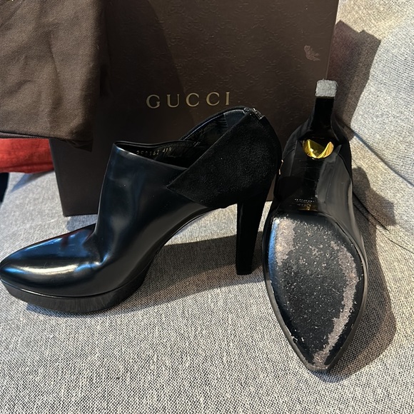 Authentic Gucci leather/suede ankle booties size 41 1/2 - 10.5 Us - Picture 3 of 7